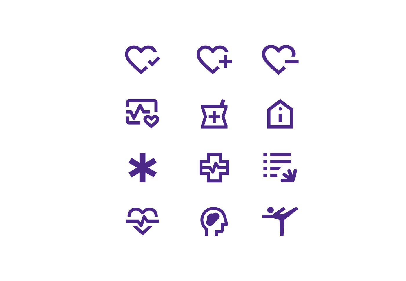 Olli brand deck, icon set page, single geometric icon family