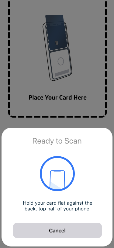 Presto Tap, dark-mode card-on-phone confirmation