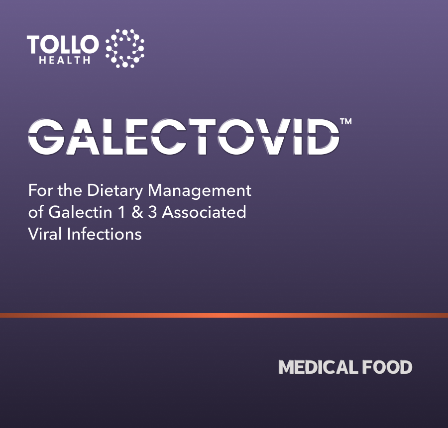 Galectovid front box, charcoal-purple + clinical orange